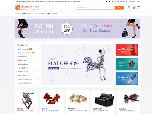 ShoppingCart - Mẫu thiết kế website cho shop kinh doanh online 